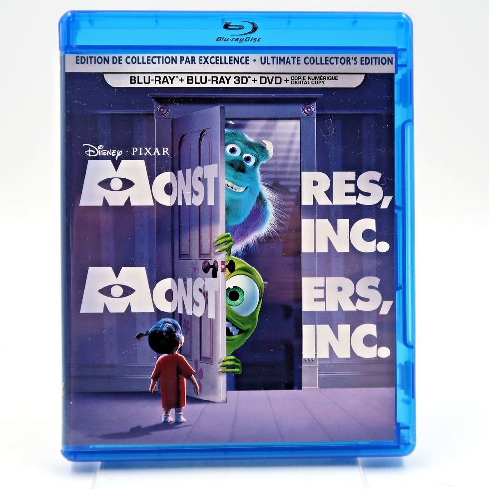 Monsters Inc Blu-ray 3D 2D DVD 5-Disc Ultimate Collector Edition John Goodman